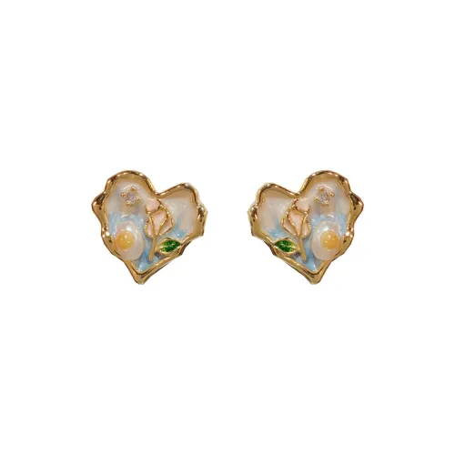 BONAS Copper Stud Earrings Women's BONAS Медные серьги-гвоздики женские