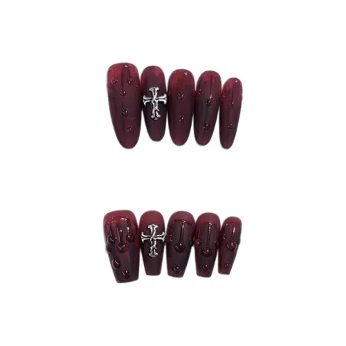 ECOHOME Ручной работы Элегантный Handcrafted False Nail Осенний и Зимний Crochet Nail Art Патч