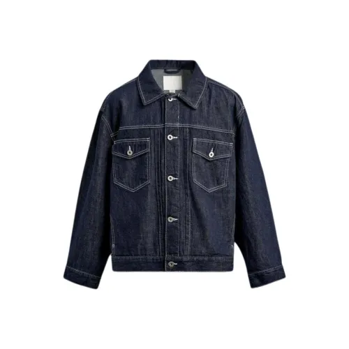 ZARA Collaboration Морской Синий Мужской Джинсовые Куртки