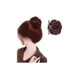 Высокие черепа, цветочная почка, голова [темно-кофейный] - заколка-краб, позиционирование стиля