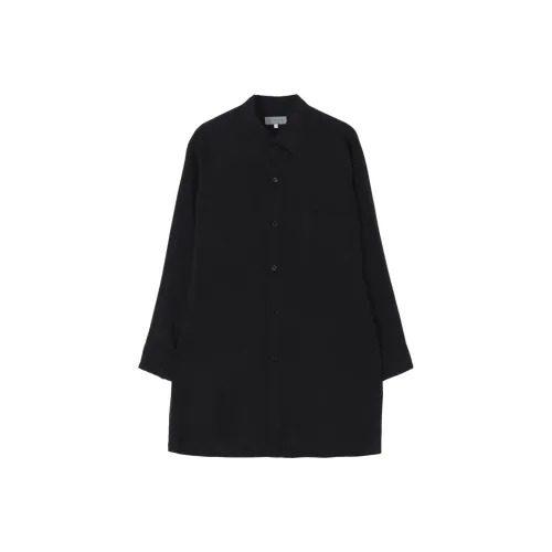 Yohji Yamamoto Pour Homme FW25 ЦЕЛЛУЛОЗНЫЙ ГРАД Спина Открыто СЛЮЗА Рукав БЛОУЗА Рубашка Мужская