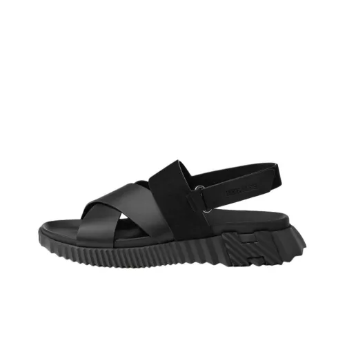 HERMES Электрический One Ремень Сандалии Мужской Черный