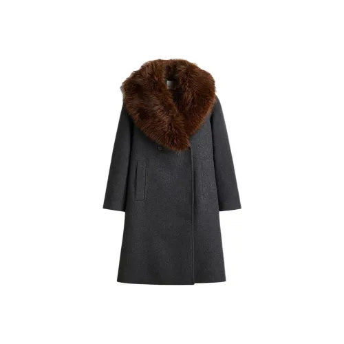 H M Смешанное Темно-Серое Женское Пальто