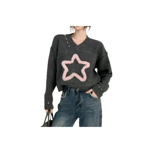 GUOZHEN Серый Женский Трикотаж