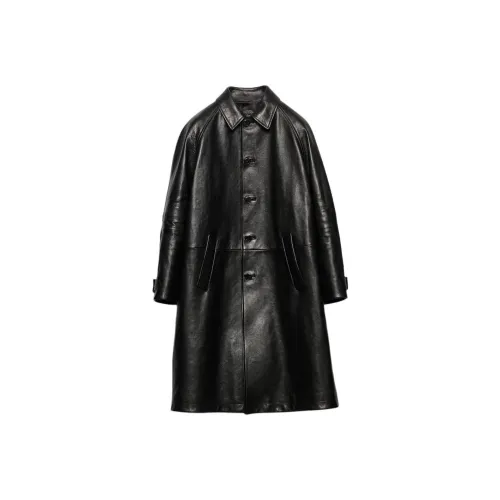 PRADA Мужские черные кожаные куртки