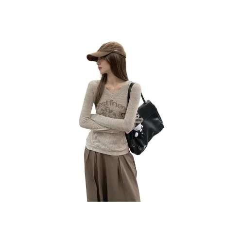 GUOZHEN Хаки Женская Трикотажная