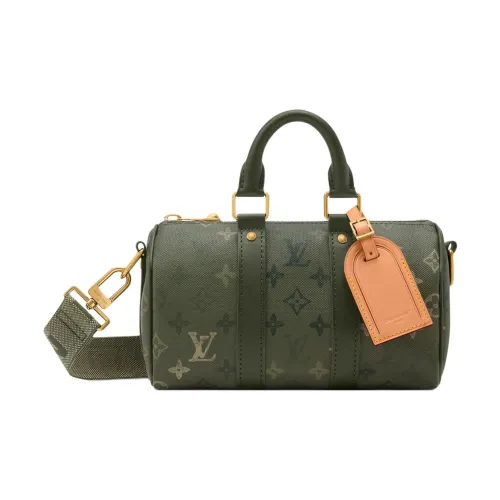 LOUIS VUITTON Keepall Monogram Surplus Покрытый холст Одно плечо Сумка Мужская Темно-зеленая
