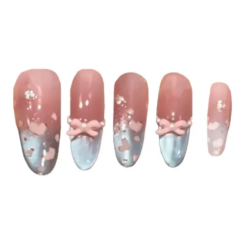 OUYUJI Ручной работы Готовый товар Съемный False Nail Миндальная кожа Смудж