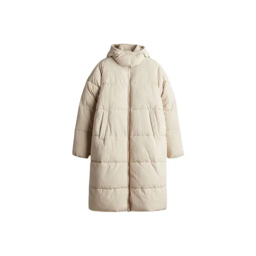 H M Light Beige Women's Down Jackets (Пуховики)