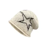Звезды Вязаная Шапка-Экрю