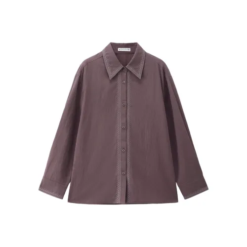 Giordano 04 Красно-бурый Женские Рубашки