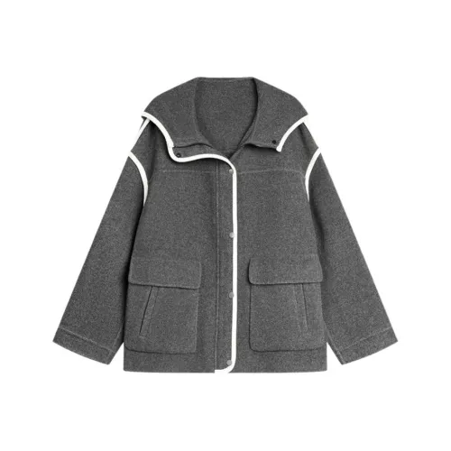 ELLE Средне-серый Женское Пальто