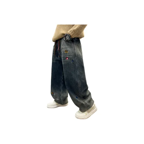 Meng Jia Class Синий Флис С подкладкой Школьные Джинсы