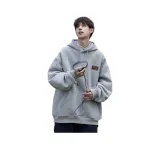 Светло-серый, с капюшоном, тонкий (логотип RUNIE на груди)