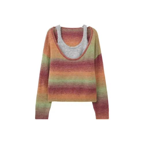 Another Alley Sunset Red Women's Knitwear