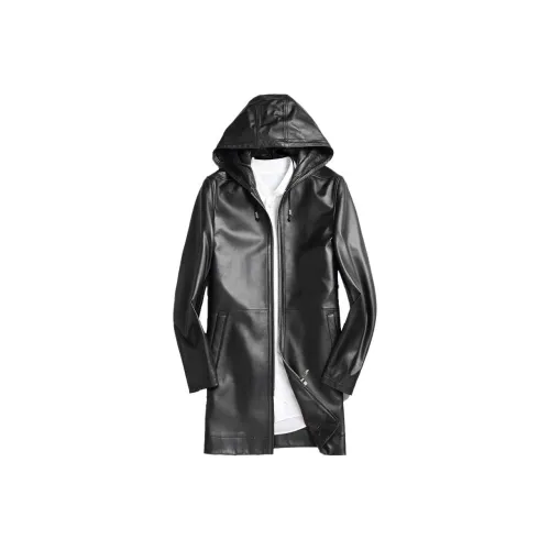 Devanro Черные Мужские Кожаные Куртки