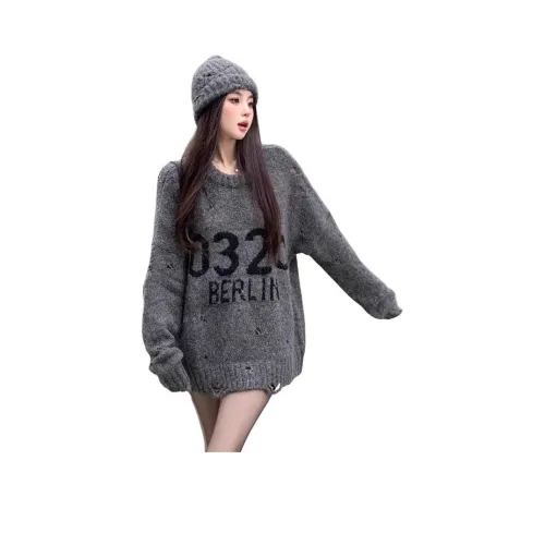 GUOZHEN Серый Женский Трикотаж