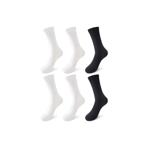 Reebok [6 пар] 2 Черных + 2 Белых + 2 Белых Мужские носки MID до икры