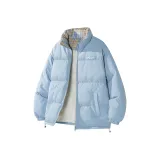 Синий хлопковый пуховик [Полу-многоцветный стиль]