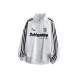 Утолщенный с флисовой подкладкой, бело-серый