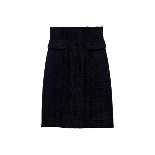 PRADA Морской синий Женские Вязаные Длинные Юбки