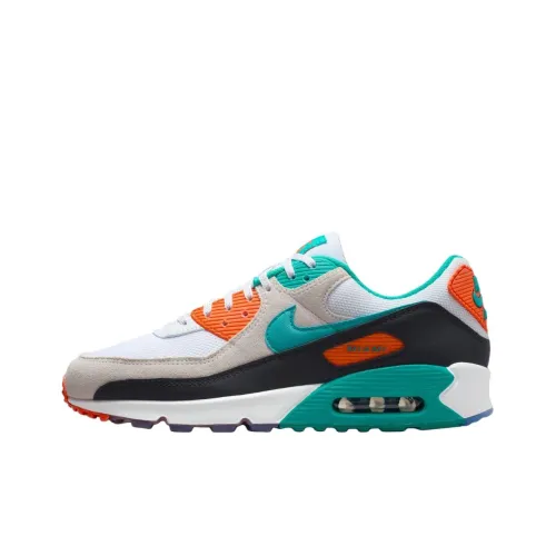 NFL x Nike Air Max 90 Беговые кроссовки Мужские Белый Зеленый Синий