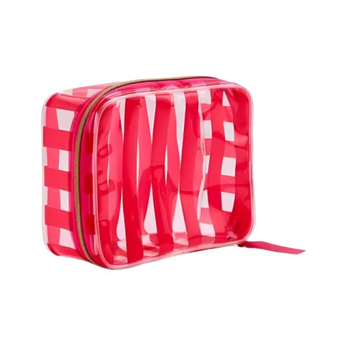 Ботинки малиновый клетчатый прозрачный косметички пылеустойчивый хранение