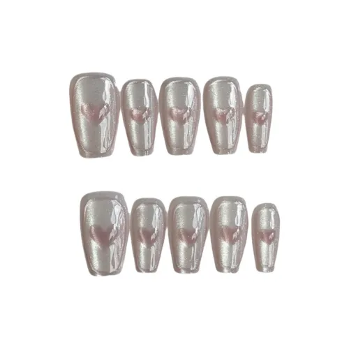 Gentle Welcome Кошачий глаз Сердце False Nail Короткий LADDER Нежно-розовый Smudge Милый