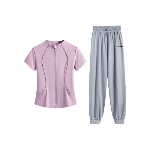 Фитнес Комплект На открытом воздухе Велоспорт Альпинизм Повседневная Одежда Женские 2 Предмета Комплект Уменьшение Дышащий Пилатес Йога Костюм