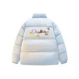 Синий хлопковый пуховик