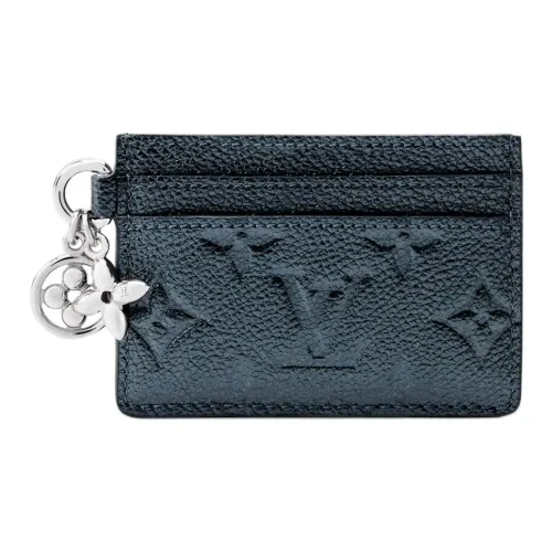 LOUIS VUITTON Шармы Коровья кожа Держатель для карт Мужской Чернильно-синий