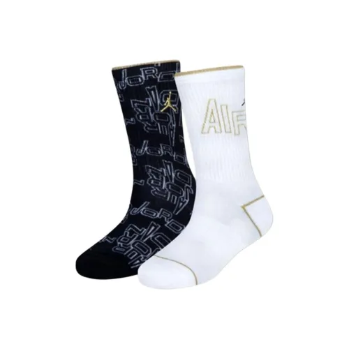 Джордан Черный Золотой Kids Носки 2 упаковки Детские