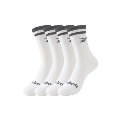 Reebok [4 упаковки] Белые носки для баскетбола для мужчин