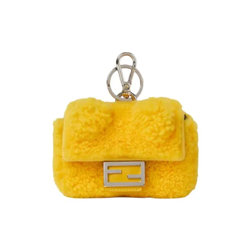 FENDI Baguette Овечья шерсть Кожа Сумка Аксессуар Мини Мужской Желтый