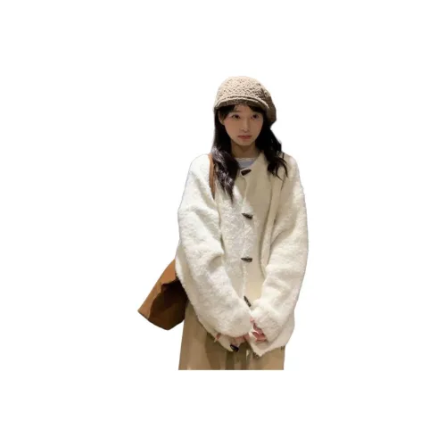 GUOZHEN Экрю Женская Трикотажная