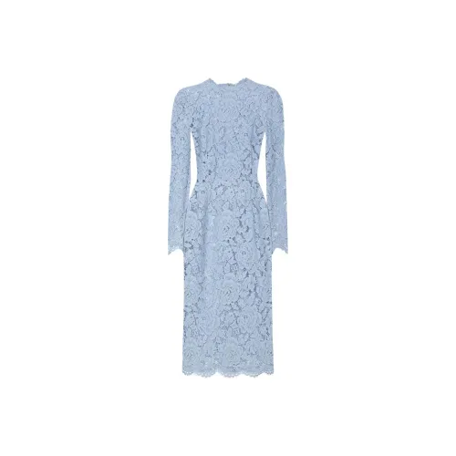 Dolce Gabbana SS25 Длинное Платье с Длинными Рукавами Женское