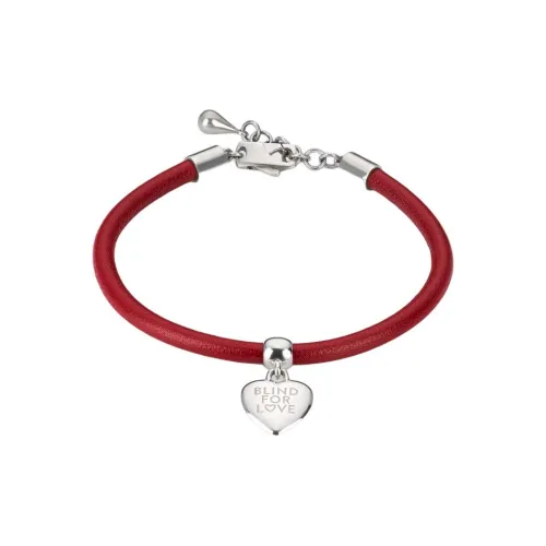 GUCCI Blind for Love Красный Цилиндрический Форма Кожа Браслеты Женские Красный Серебряный