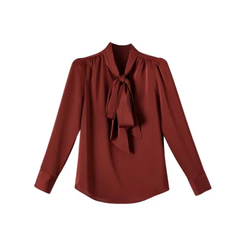 Late White Темно-красные Женские Рубашки