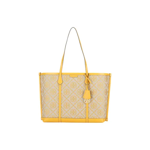TORY BURCH Жаккард Кожа Тоут Сумка Сумка для покупок Сумка на плечо Сумка Обычная Женская Желтая