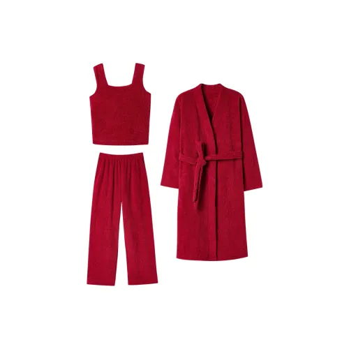 XIAFENYAN Красный Женский Пижамный Комплект