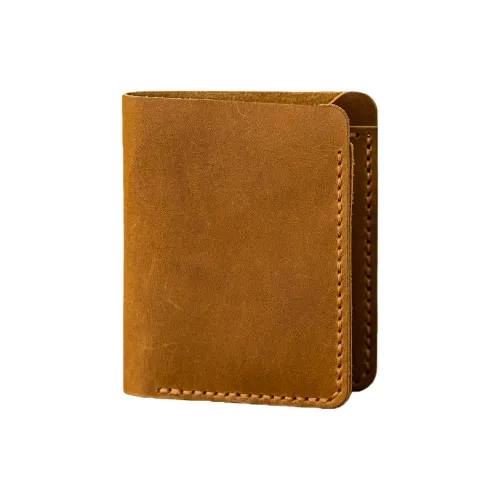 Back Step Кошелек из лощеной коровьей кожи стандартный унисекс винтажный желтый черный