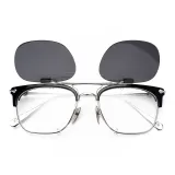 Чёрный Серебряный + с флип-кнопкой накладные линзы