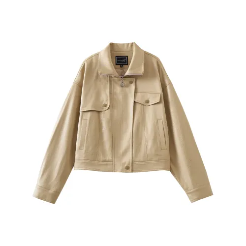 OUNIXUE Хаки-желтый цвет женские короткие пальто