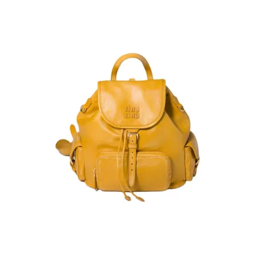 MIU MIU Lambskin Backpack Women's Whiskey Color