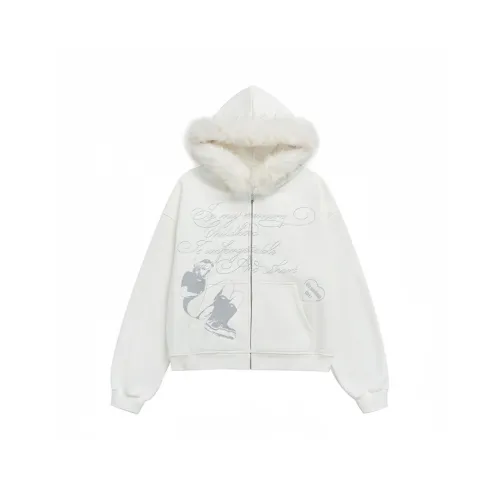 VKXOW Белый Флис с подкладкой Женские Свитшоты