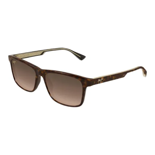 Maui Jim Ацетат Прямоугольные Солнцезащитные очки Мужские Коричневый Гаванский