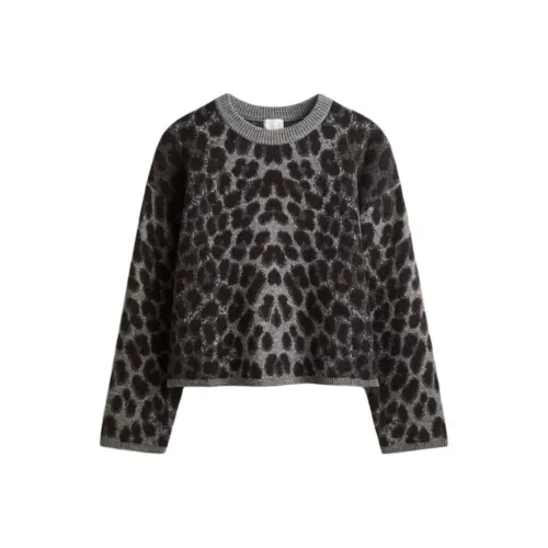 H M GREY Леопардовый принт Женские Свитеры