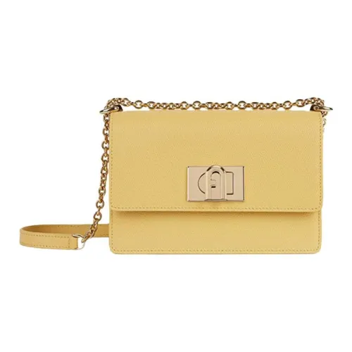 Furla 1927 Collection Коровья кожа Сумка через плечо Мини Женская Желтая