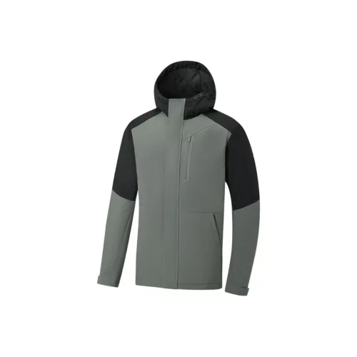 XTEP Военный Серый Джет Черный Мужской Пуховик (Пуховая куртка)