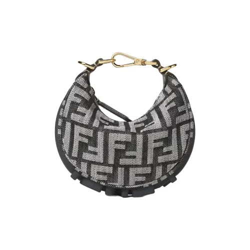 FENDI Fendigraphy Телячья кожа Сумка Стандартная Женская Темно-серая